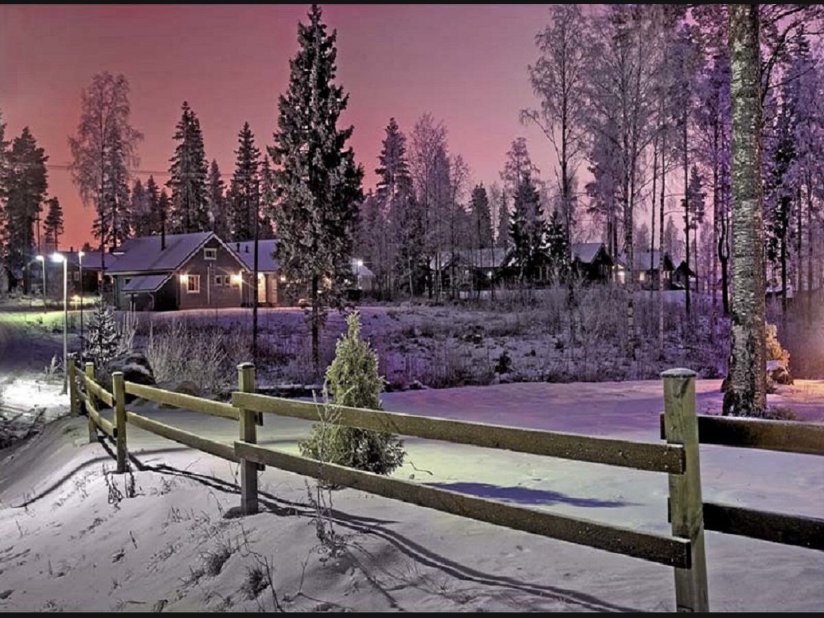 Зимний вечер в Финляндии