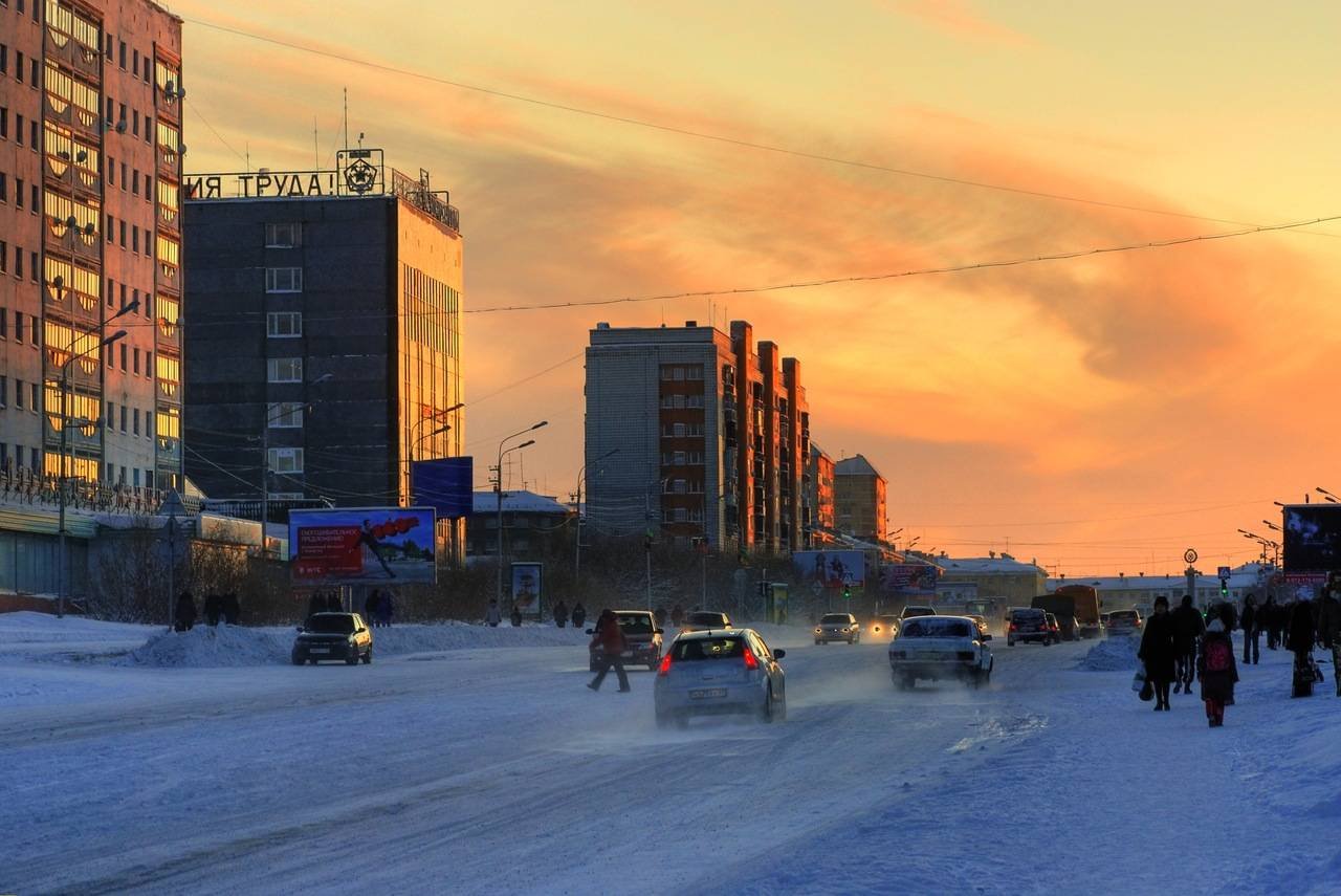 Улица Ленина Воркута зимой