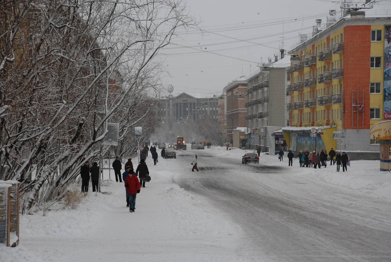 Улица Ленина Воркута зимой