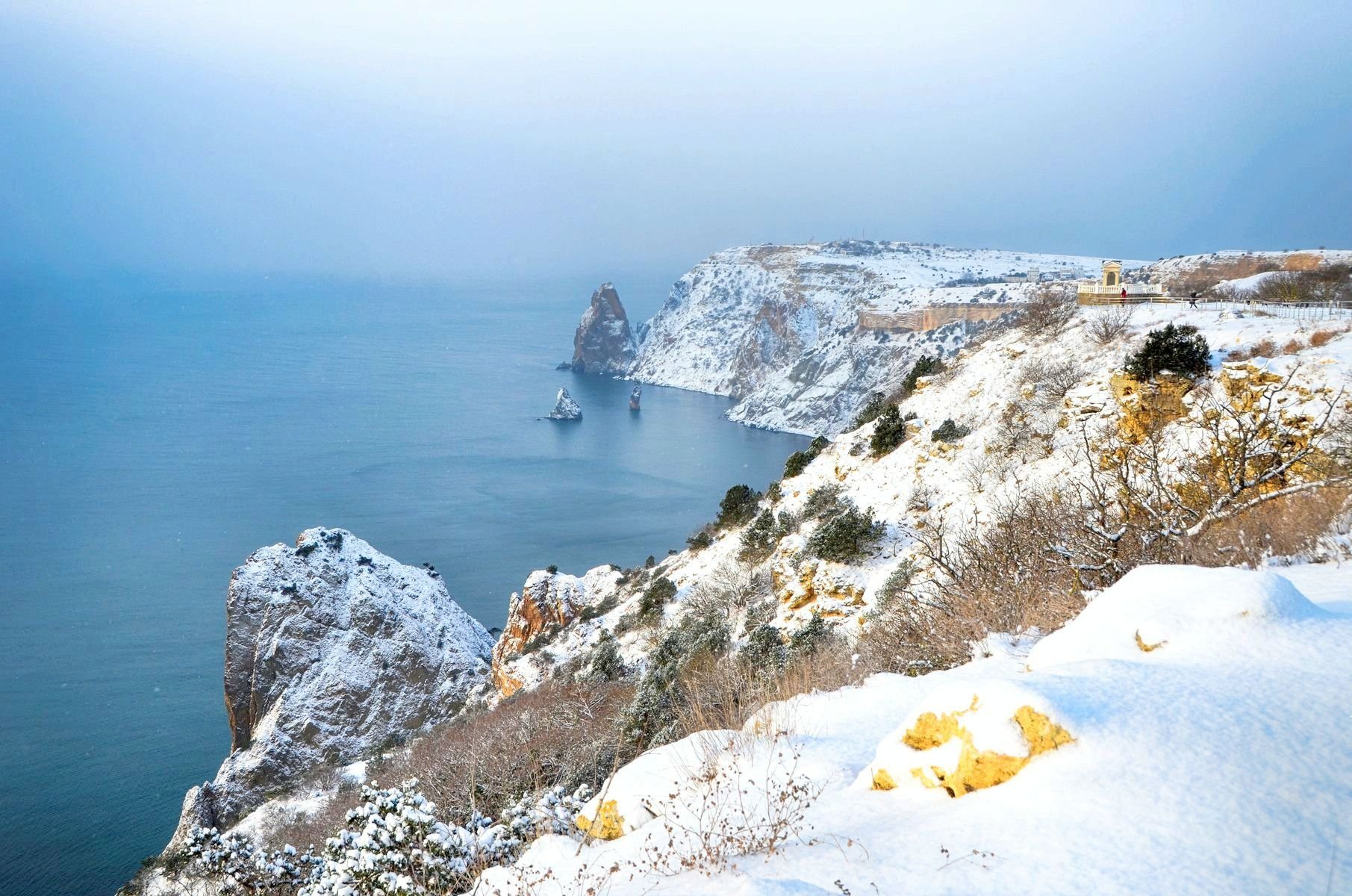 Крым Фиолент море зима