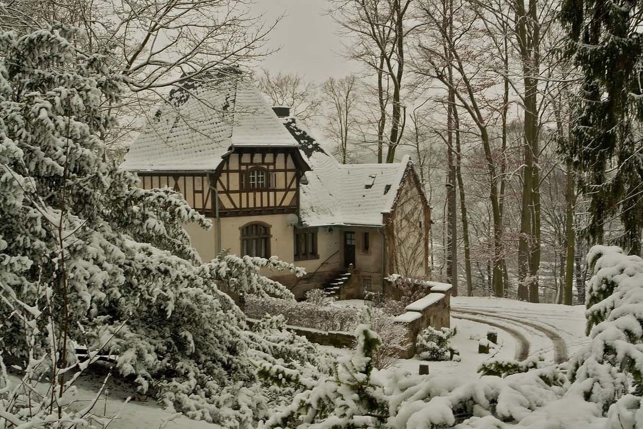 Европейские домики зимой