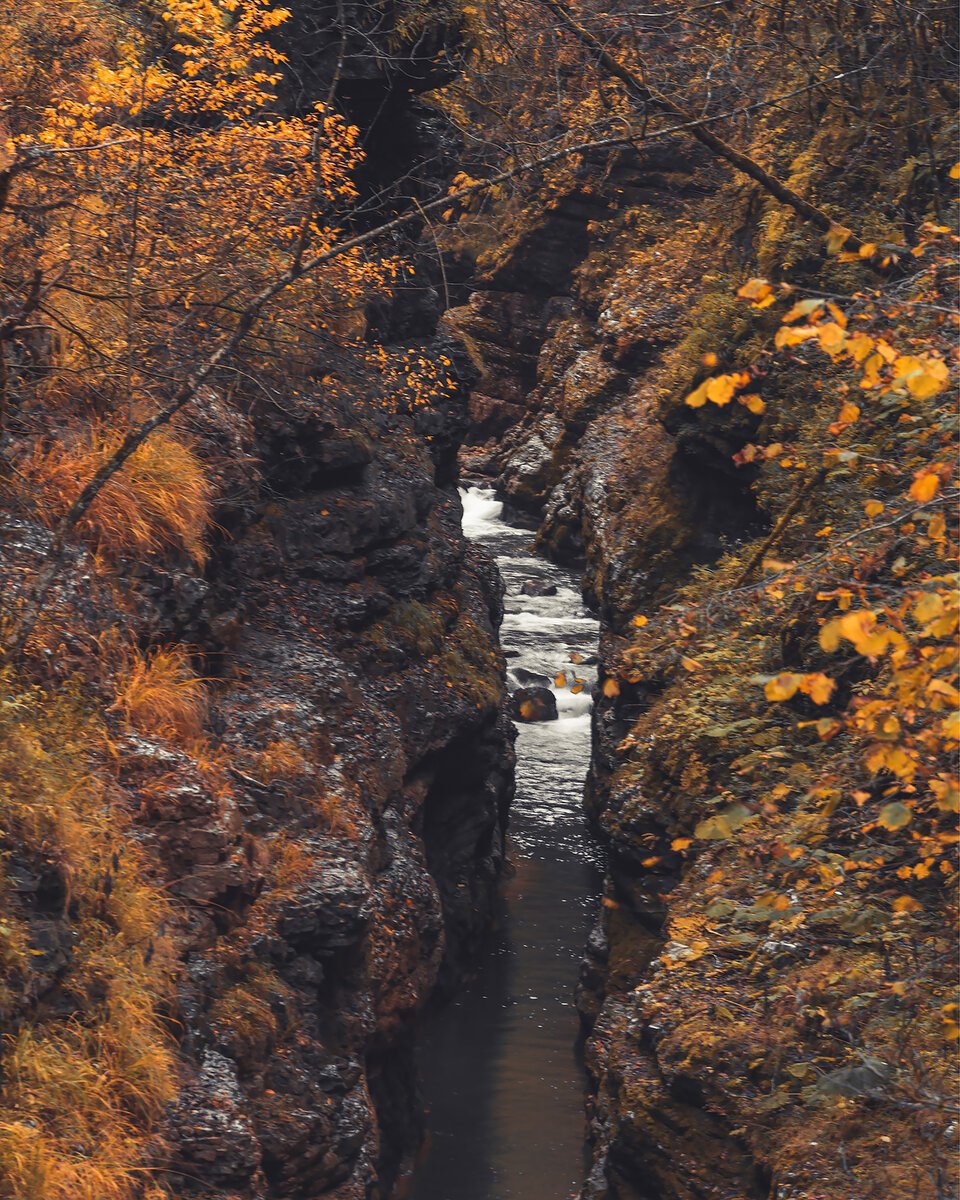 Гуамское ущелье в Краснодарском крае осенью