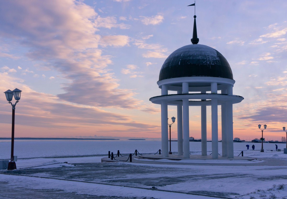 Зима Петрозаводск набережная Онежского озера