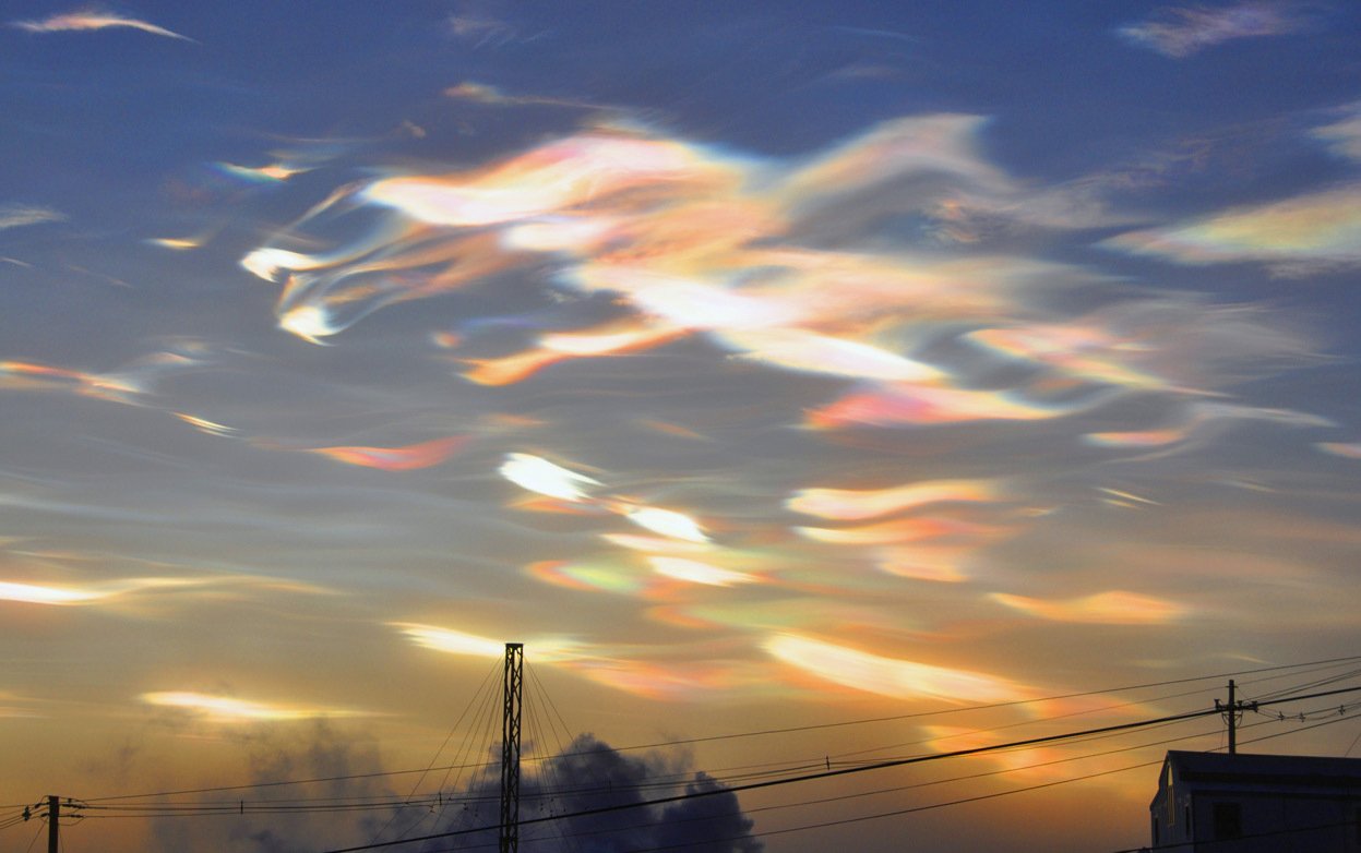 Перламутровые облака в Антарктиде