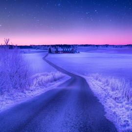 Ночная зимняя дорога (60 фото)