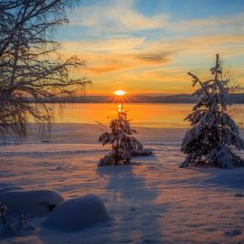 Зимний рассвет природа (14 фото)
