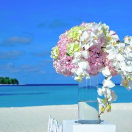 Букет цветов на фоне моря (38 фото)