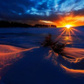 Зимний закат солнца (54 фото)