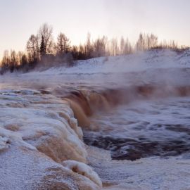 Тосненский водопад зимой (57 фото)