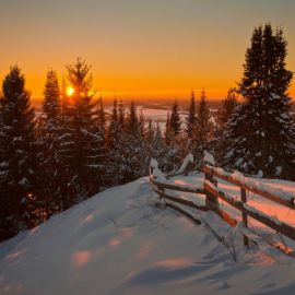 Рассвет в деревне зимой (58 фото)