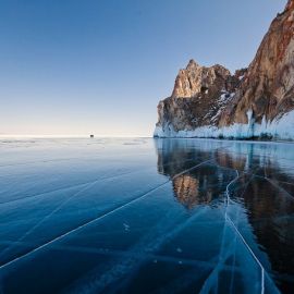 Байкал зимой прозрачный лед (60 фото)