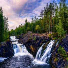 Водопад Кивач в Карелии летом (59 фото)