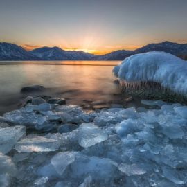 Телецкое озеро Алтай зима (59 фото)