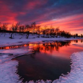 Красивый закат зимой (54 фото)