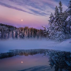 Зима озеро ночь (53 фото)