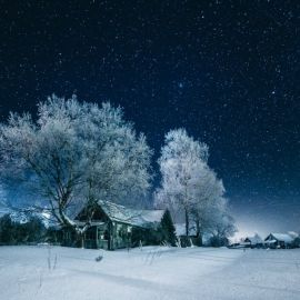Морозное ночное небо (54 фото)