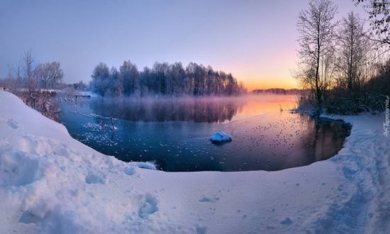 Река подо льдом (55 фото)