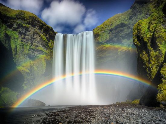 Водопад с радугой (53 фото)