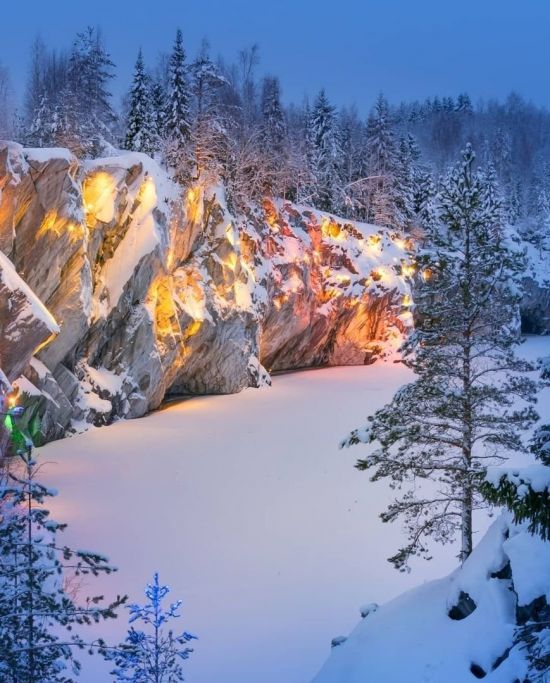 Горный парк Рускеала зима (58 фото)