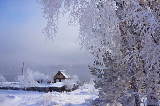 Зима в сибирской деревне (59 фото)