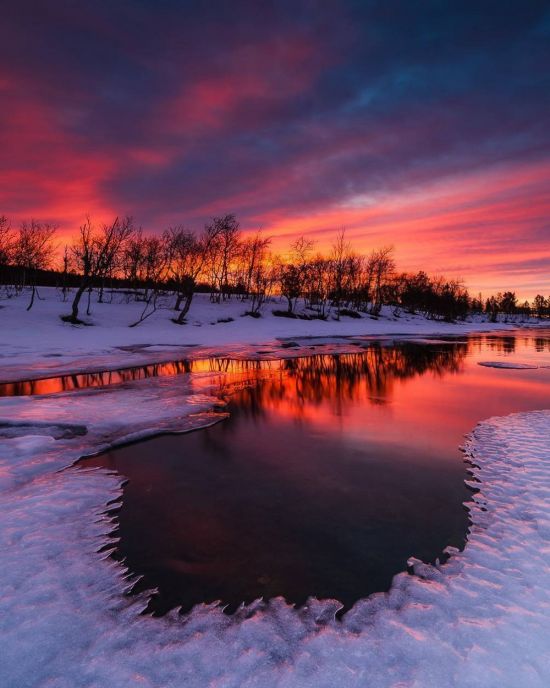 Красивый закат зимой (54 фото)