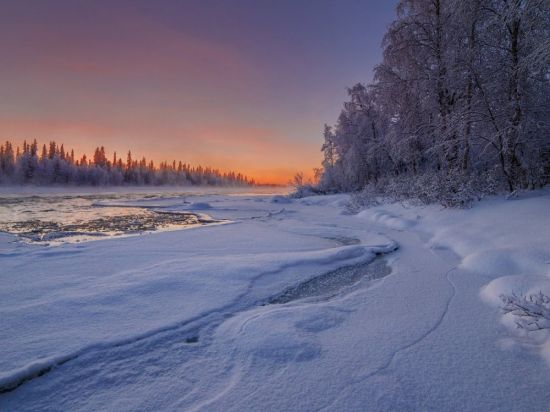 Замерзшая река зимой (55 фото)