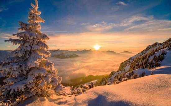 Зимнее утро в горах (56 фото)