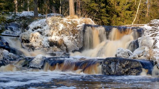 Водопады Ахвенкоски зимой (56 фото)