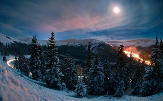 Зима горы ночь (51 фото)