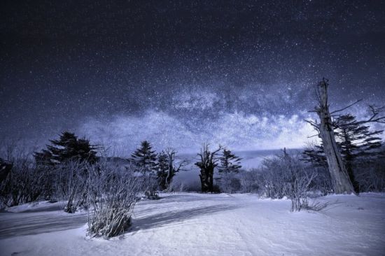 Ночное небо зимой (55 фото)