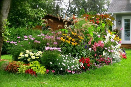 Цветочные композиции в саду (60 фото)