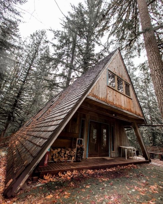 Треугольные дома из дерева (59 фото)