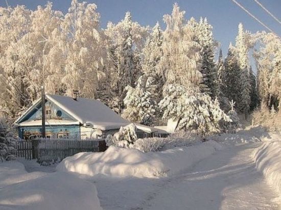 Снежная зима в деревне (54 фото)