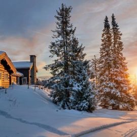 Дом в деревне зимой (85 фото)