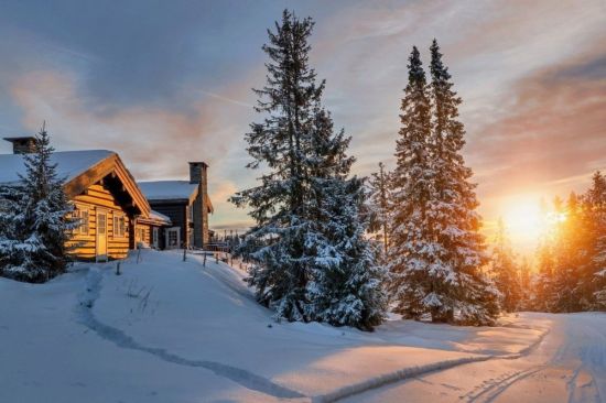 Дом в деревне зимой (85 фото)