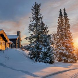 Деревенский дом зимой (90 фото)