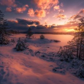 Красивый зимний закат (11 фото)