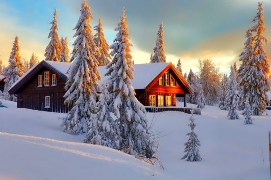 Дом зима (55 фото)