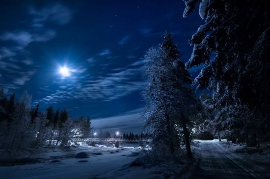 Луна зимой ночью (45 фото)