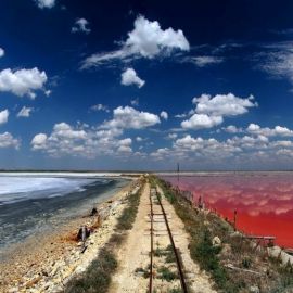 Розовое озеро в Крыму (76 фото)