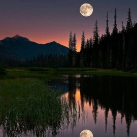 Луна над озером (58 фото)