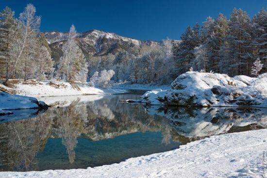 Голубые озера Алтай зимой (55 фото)