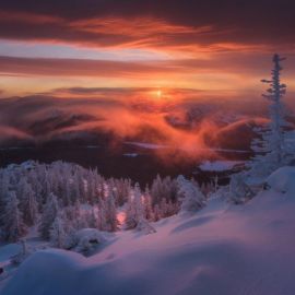 Зимний закат природа (57 фото)