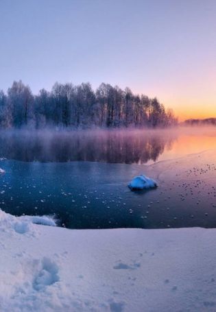 Река подо льдом (55 фото)