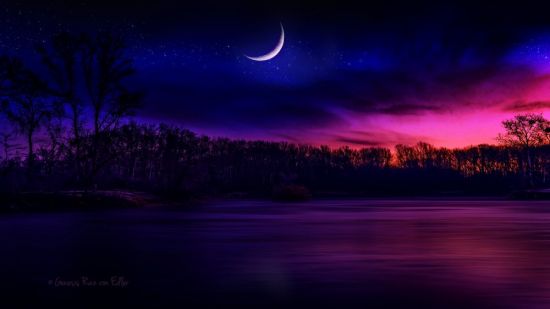 Звездное небо с луной (54 фото)