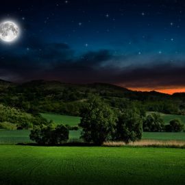 Ночное небо с луной (59 фото)