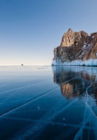 Байкал зимой прозрачный лед (60 фото)