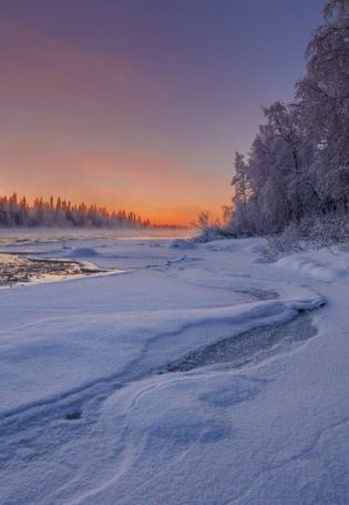 Замерзшая река зимой (55 фото)