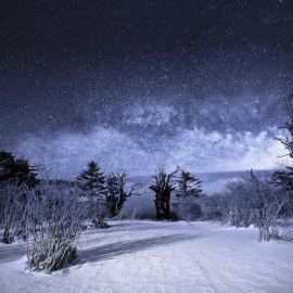 Ночное небо зимой (55 фото)