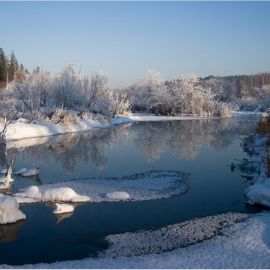 Природа зима река (72 фото)